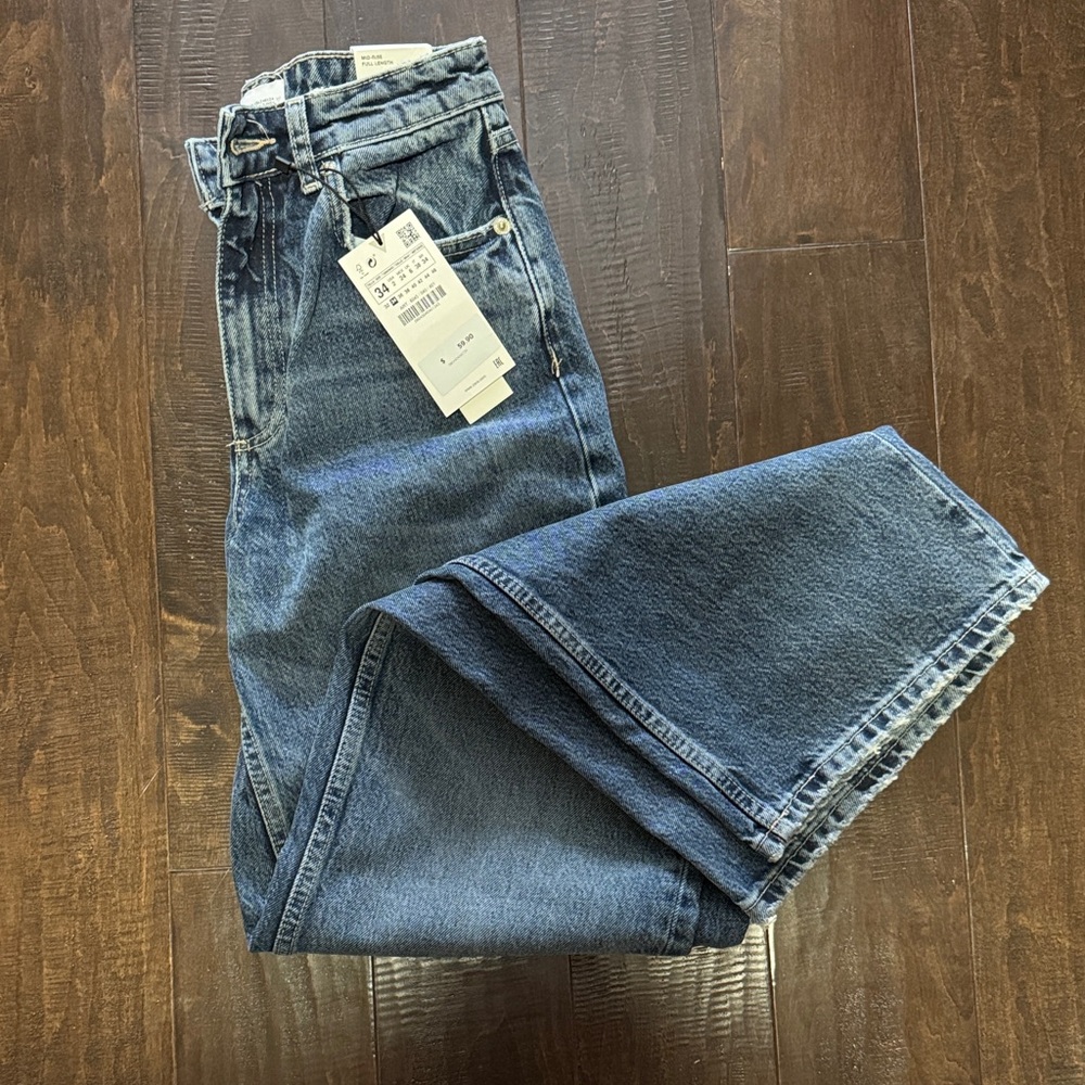 Zara Relaxed Full Length Blue Jean